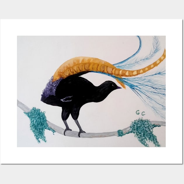 Australian Lyre Bird painting Wall Art by GarryGreenwood